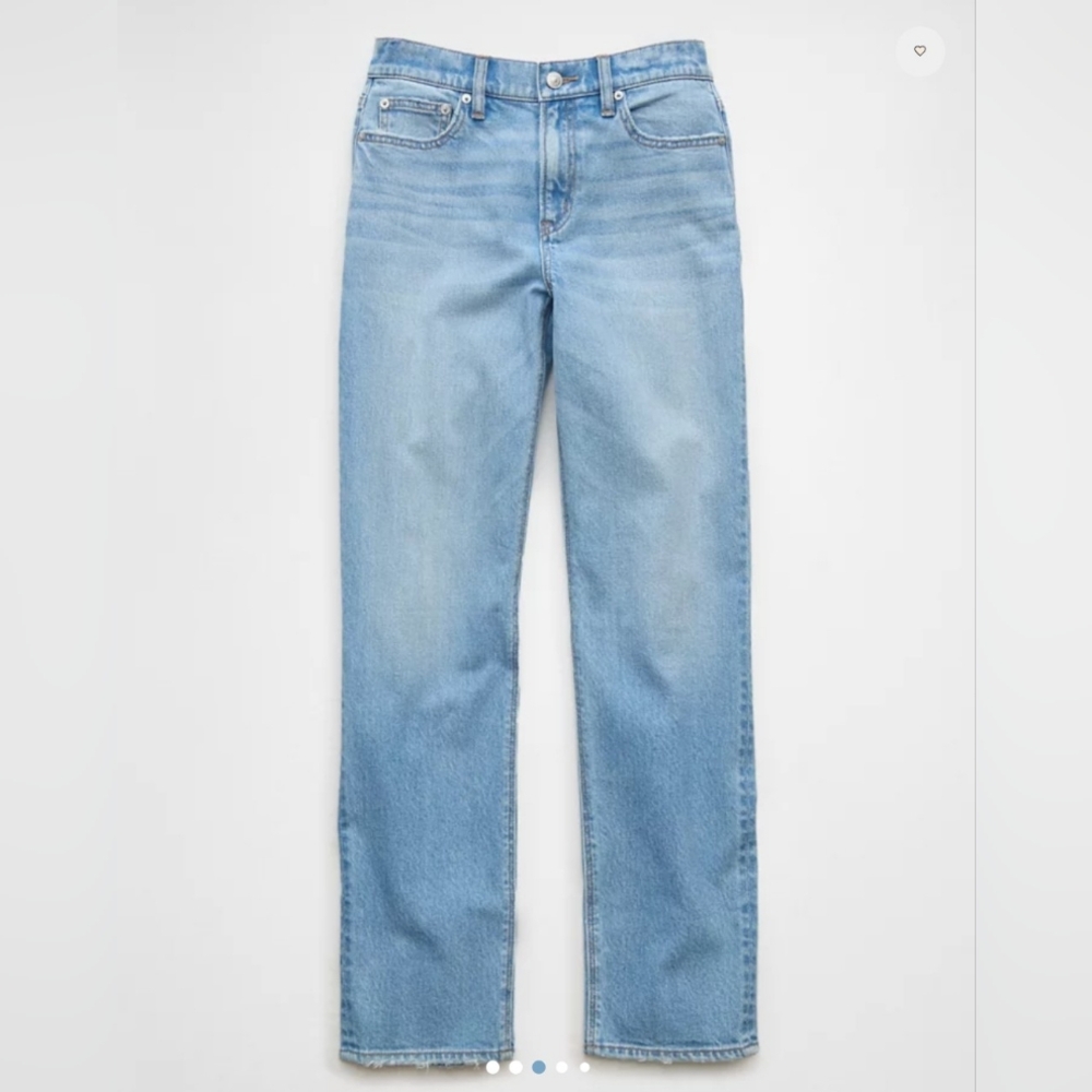 AE Stretch Super High-Waisted Straight Jean - Size 8 - in Light Repair - Picture 3 of 8